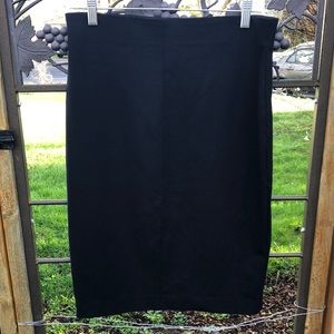 Loft black rayon blend knit unlined pencil skirt size M